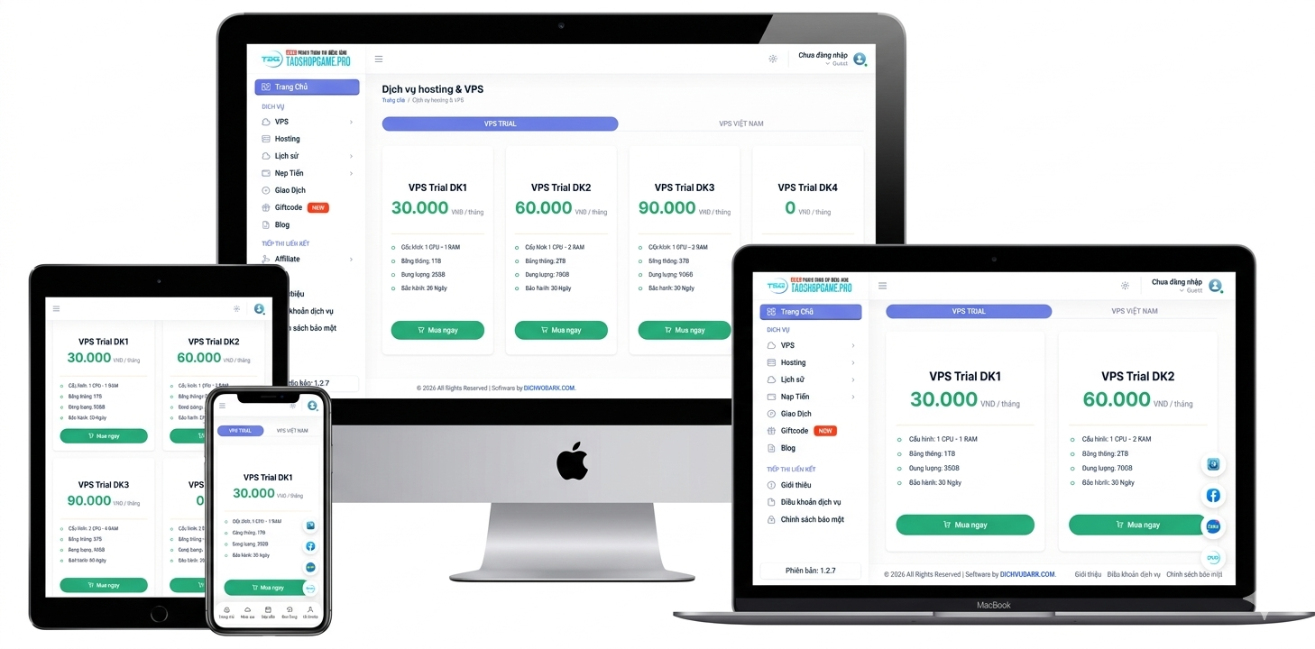 Code bán vps đơn tay, hosting auto