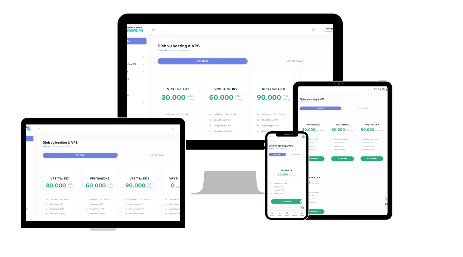 Code bán vps đơn tay, phù hợp với bán vps trial a hihi